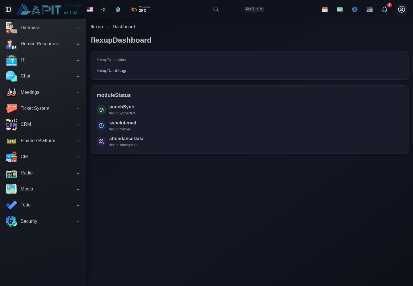 Flexup Attendance dashboard