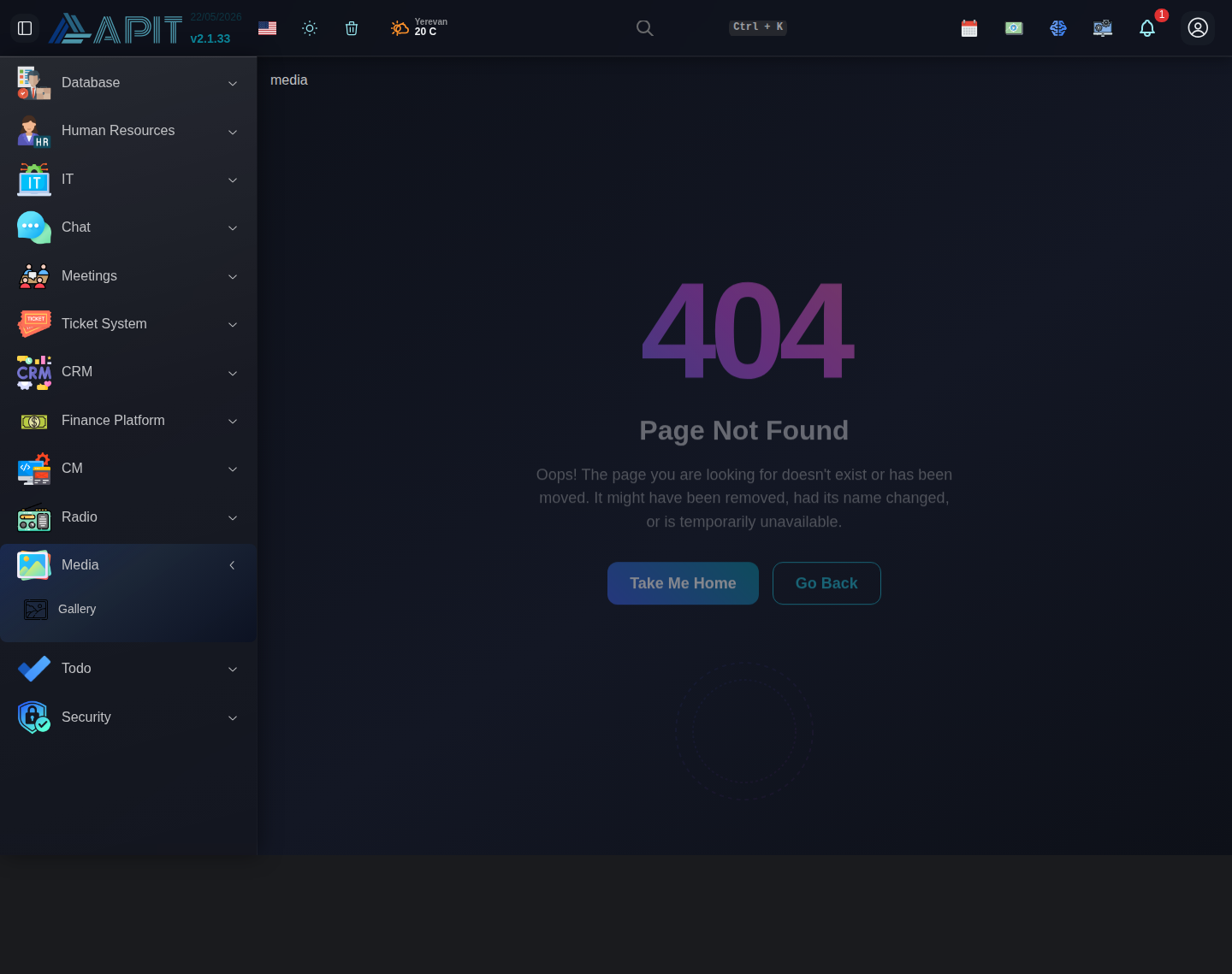 Media dashboard